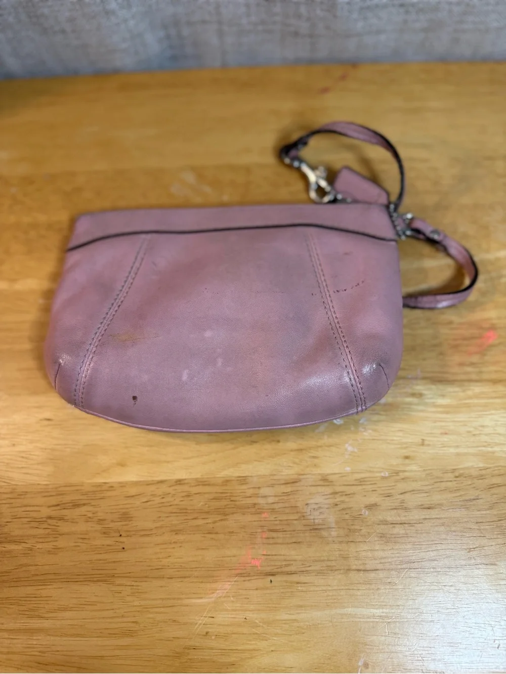 Coach Dusty Rose Leather Wristlet Clutch